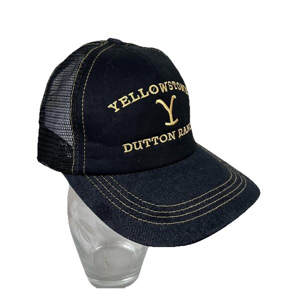 Yellowstone Dutton Ranch unisex trucker black mesh strap back pony tail - Picture 1 of 8